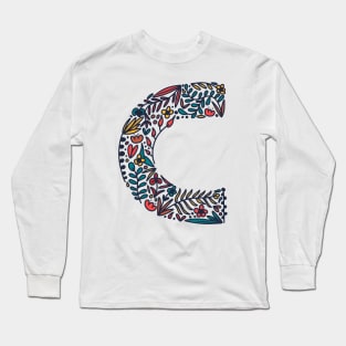 Tropical Letter C Long Sleeve T-Shirt